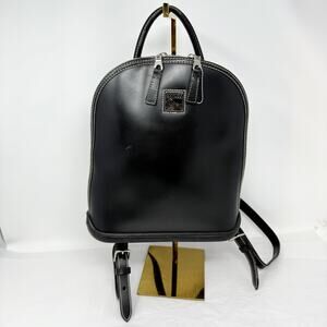 DOONEY & BOURKE Vintage PARASOLE Black Leather Backpack Bag Made in USA VTG